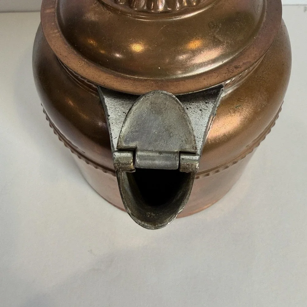 Antique Copper Brass Nickel Teapot Pitcher Rochester Stamping Works